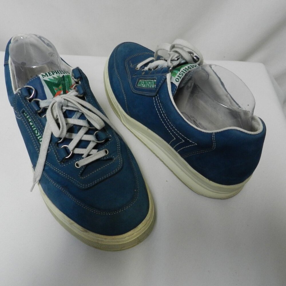 Mephisto Men Match nubuck Leather Comfort sneakers tennis shoes blue Size Sz 9.5